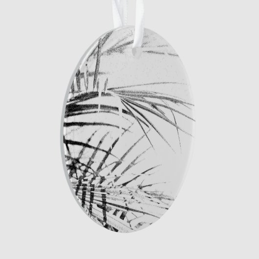 Palm Tree Blätter Minimalismus Sketch Ornament (Vorderseite)