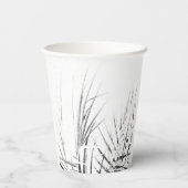 Palm Tree Blätter Minimalismus Sketch Pappbecher (Rückseite)