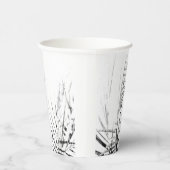 Palm Tree Blätter Minimalismus Sketch Pappbecher (Rechts)