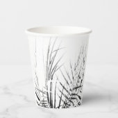 Palm Tree Blätter Minimalismus Sketch Pappbecher (Vorderseite)