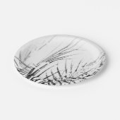 Palm Tree Blätter Minimalismus Sketch Pappteller (Schrägansicht)