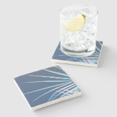 Palm Tree Blätter Minimalismus Sketch Steinuntersetzer (Seitenansicht)