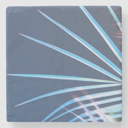 Palm Tree Blätter Minimalismus Sketch Steinuntersetzer (Vorderseite)