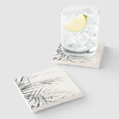 Palm Tree Blätter Minimalismus Sketch Steinuntersetzer (Seitenansicht)