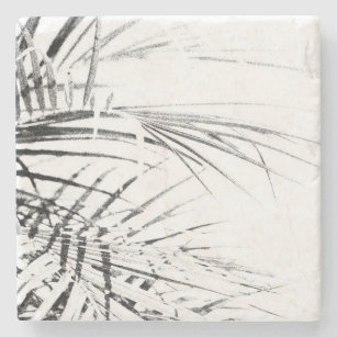 Palm Tree Blätter Minimalismus Sketch Steinuntersetzer