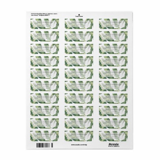 Palm Tree Blätter Moderne Rücksendeadresse (Vorne)