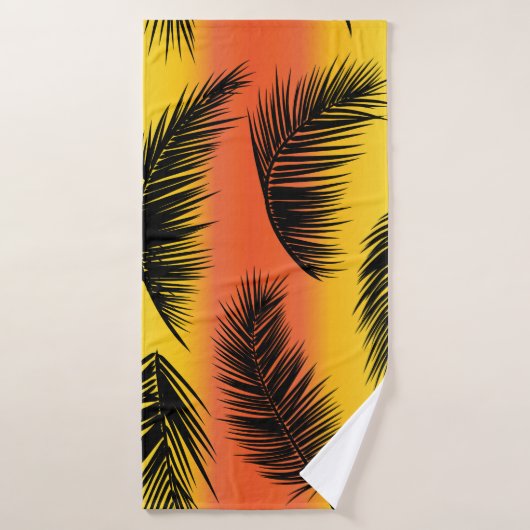 Palm Tree Blätter: nahtloses Muster. Badehandtuch (Badehandtuch)