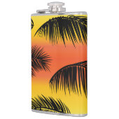 Palm Tree Blätter: nahtloses Muster. Flachmann (Links)