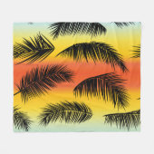 Palm Tree Blätter: nahtloses Muster. Fleecedecke (Vorderseite (Horizontal))