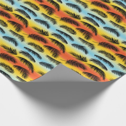 Palm Tree Blätter: nahtloses Muster. Geschenkpapier (Ecke)