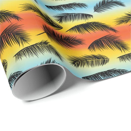 Palm Tree Blätter: nahtloses Muster. Geschenkpapier (Rolleneckpunkt)