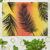 Palm Tree Blätter: nahtloses Muster. Geschirrtuch (Gefaltet)