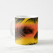 Palm Tree Blätter: nahtloses Muster. Kaffeetasse (Vorderseite Links)