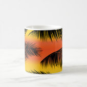 Palm Tree Blätter: nahtloses Muster. Kaffeetasse (Mittel)
