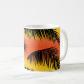 Palm Tree Blätter: nahtloses Muster. Kaffeetasse (VorderseiteRechts)