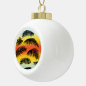 Palm Tree Blätter: nahtloses Muster. Keramik Kugel-Ornament (Rechts)