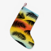 Palm Tree Blätter: nahtloses Muster. Kleiner Weihnachtsstrumpf (Vorderansicht (hängend))