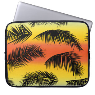 Palm Tree Blätter: nahtloses Muster. Laptopschutzhülle