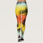 Palm Tree Blätter: nahtloses Muster. Leggings (Rückseite)