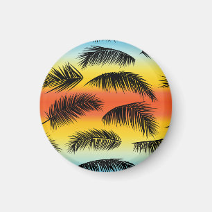 Palm Tree Blätter: nahtloses Muster. Magnet