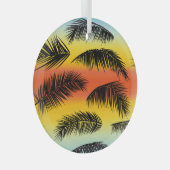Palm Tree Blätter: nahtloses Muster. Ornament Aus Glas (Vorderseite Rechts)
