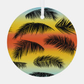 Palm Tree Blätter: nahtloses Muster. Ornament Aus Glas (Rückseite)