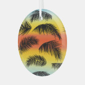 Palm Tree Blätter: nahtloses Muster. Ornament Aus Glas (Vorderseite links)