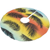 Palm Tree Blätter: nahtloses Muster. Polyester Weihnachtsbaumdecke (Schrägansicht)