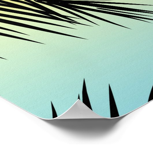 Palm Tree Blätter: nahtloses Muster. Poster (Ecke)