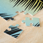 Palm Tree Blätter: nahtloses Muster. Puzzle (Seite)