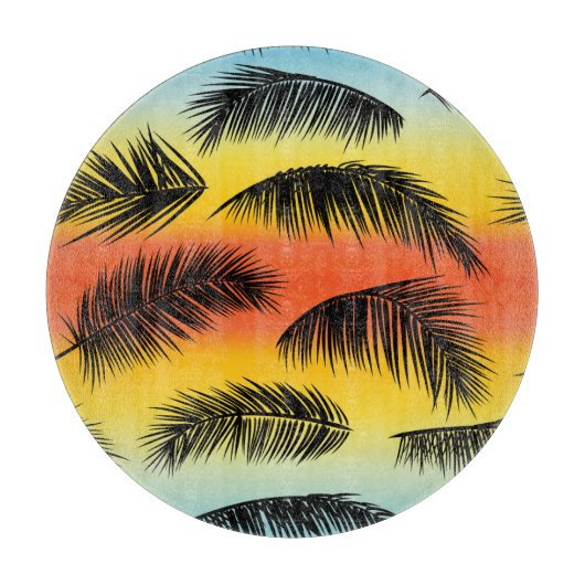 Palm Tree Blätter: nahtloses Muster. Schneidebrett (Vorderseite)