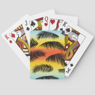 Palm Tree Blätter: nahtloses Muster. Spielkarten