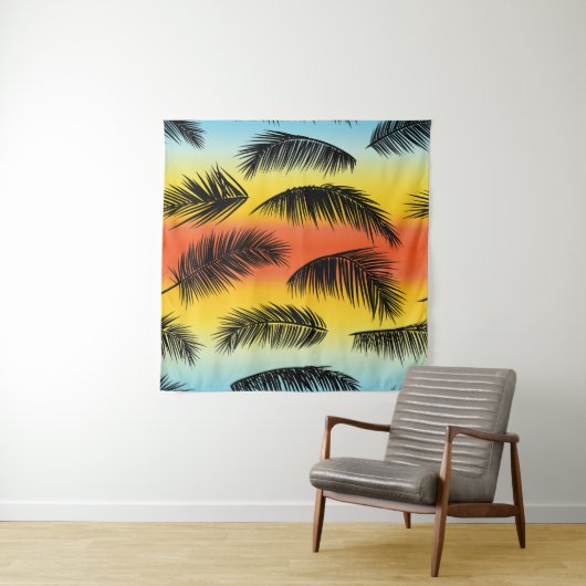 Palm Tree Blätter: nahtloses Muster. Wandteppich (Beispiel)