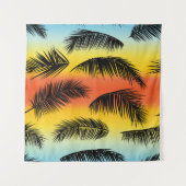 Palm Tree Blätter: nahtloses Muster. Wandteppich (Vorderseite)