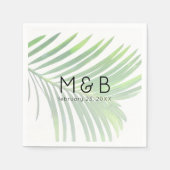 Palm Tree Blätter Tropical Personalisiert Napkins Serviette (Vorderseite)