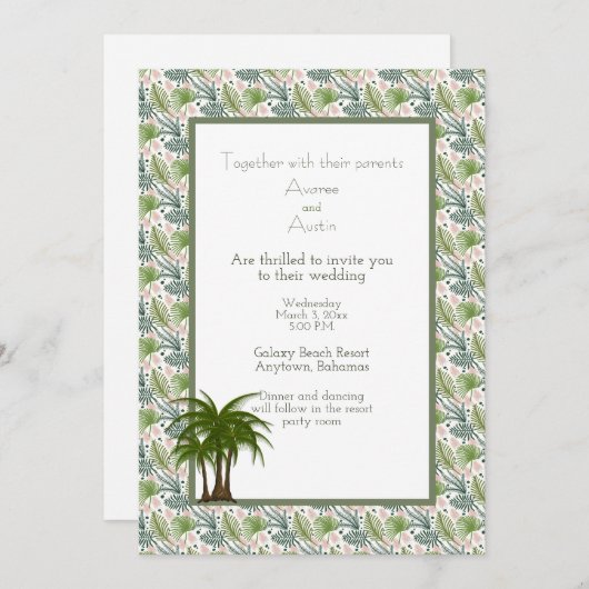 Palm Tree Blätter Tropical Wedding (Vorne/Hinten)