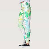 Palm Tree Blätter Tropische Muster Leggings (Links)