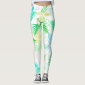 Palm Tree Blätter Tropische Muster Leggings (Vorderseite)