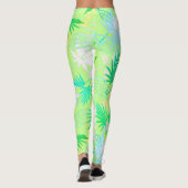 Palm Tree Blätter Tropische Muster Leggings (Rückseite)