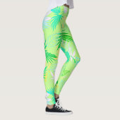 Palm Tree Blätter Tropische Muster Leggings (Rechts)
