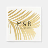 Palm Tree Blätter Tropisches Gold Personalisiert Serviette (Vorderseite)