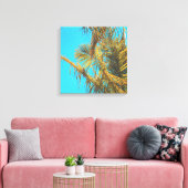 Palm Tree Blätter Turquoise Sky Leinwanddruck (Insitu (Wohnzimmer))