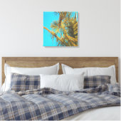 Palm Tree Blätter Turquoise Sky Leinwanddruck (Insitu (Schlafzimmer))