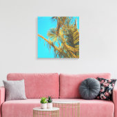 Palm Tree Blätter Turquoise Sky Leinwanddruck (Insitu (Wohnzimmer))