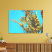 Palm Tree Blätter Turquoise Sky Leinwanddruck (Insitu (Wohnzimmer))