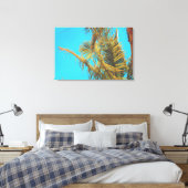 Palm Tree Blätter Turquoise Sky Leinwanddruck (Insitu (Schlafzimmer))