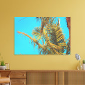 Palm Tree Blätter Turquoise Sky Leinwanddruck (Insitu (Wohnzimmer))