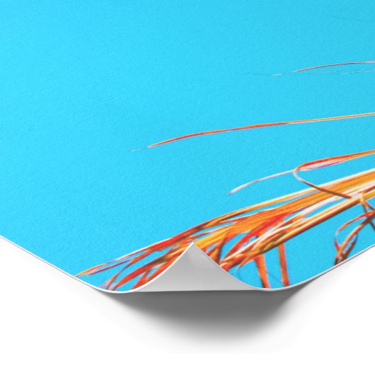 Palm Tree Blätter Turquoise Sky Poster (Ecke)