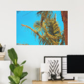 Palm Tree Blätter Turquoise Sky Poster (Heimbüro)