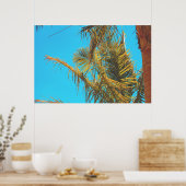Palm Tree Blätter Turquoise Sky Poster (Küche)